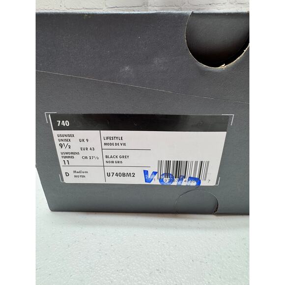 New Balance 740 Black Grey U740BM2 Unisex Sneakers Men’s 9.5 / Women’s 11 NIB - Picture 9 of 9